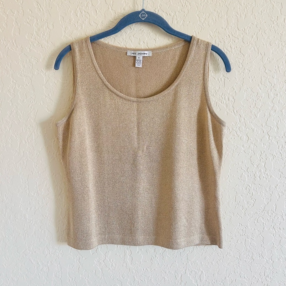 St John gold metallic knit top